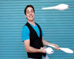 He is also a professional juggler. He has a total of nine medals in the field from the World Juggling Federation and International Juggler's Associati